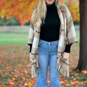 Brown plaid kimono